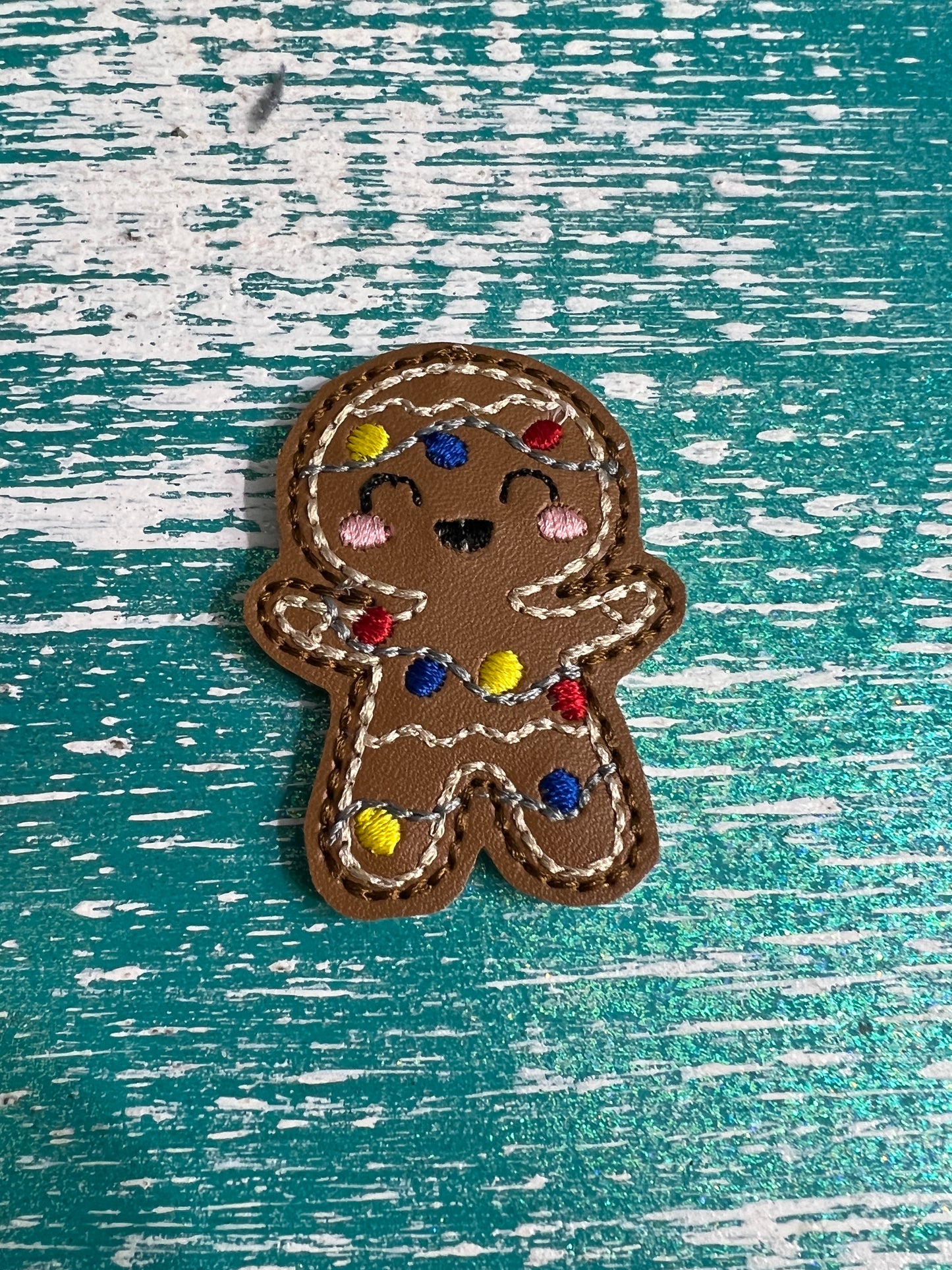 Happy Christmas light gingerbread man
